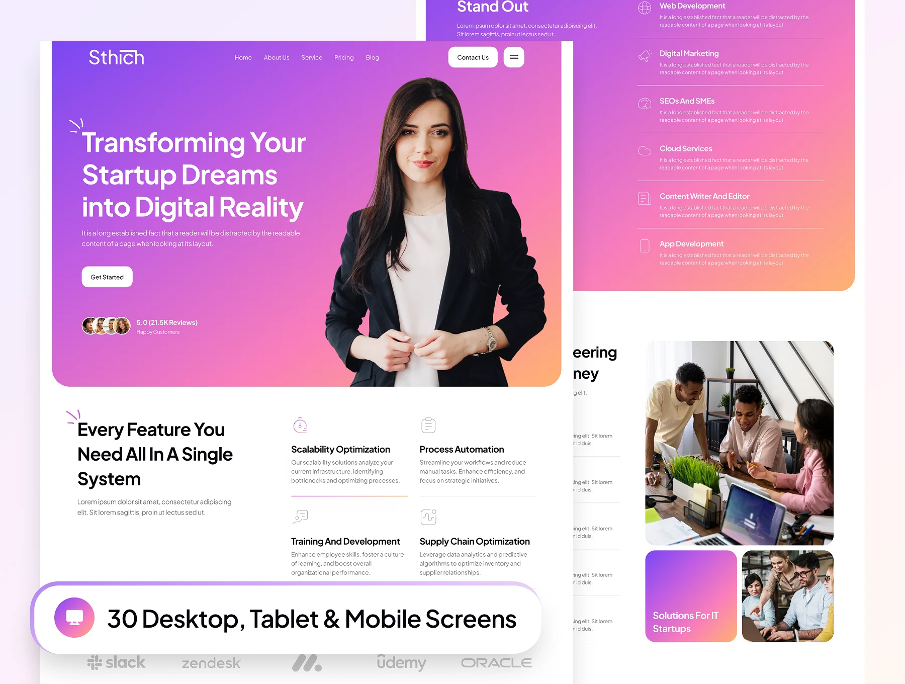 Sthich - IT Startup Website Framer Template 3