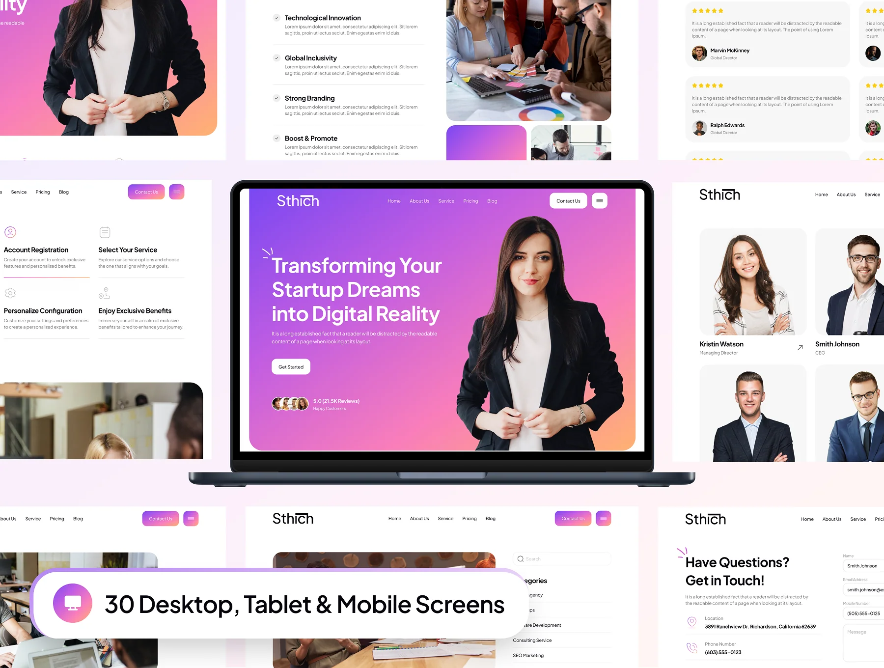 Sthich - IT Startup Website Framer Template 4