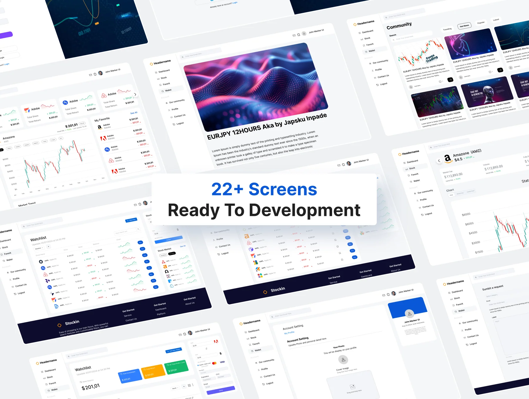 Trading Stock Market Dashboard Platform  UI Kit 9