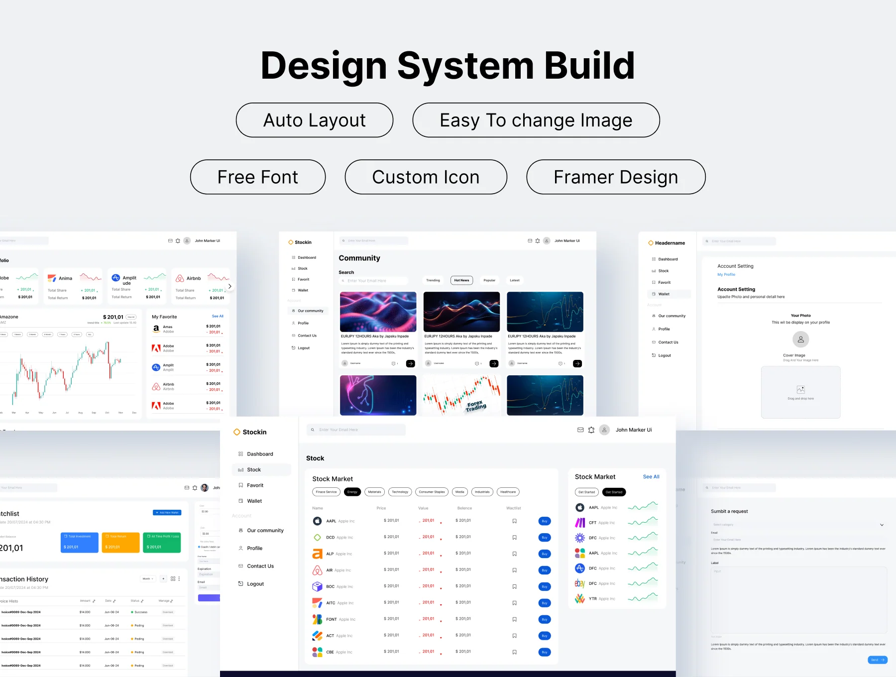 Trading Stock Market Dashboard Platform  UI Kit 8