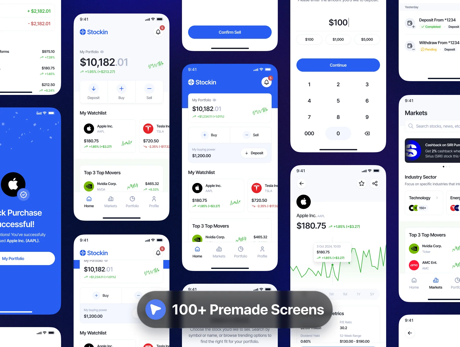 Stockin: Stock & Investment App UI Kit 2