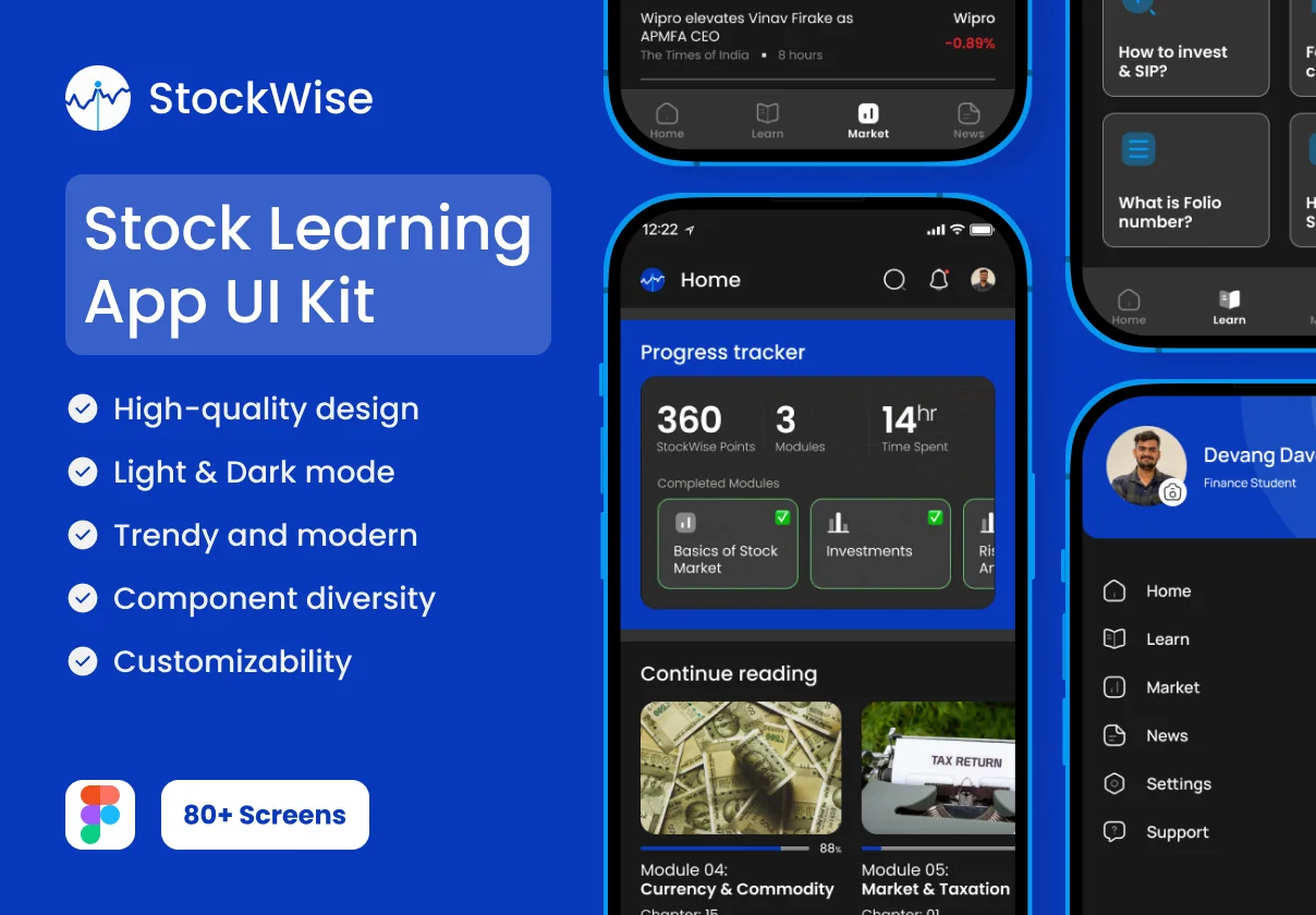 StockWise - Stock Learning App UI Kit