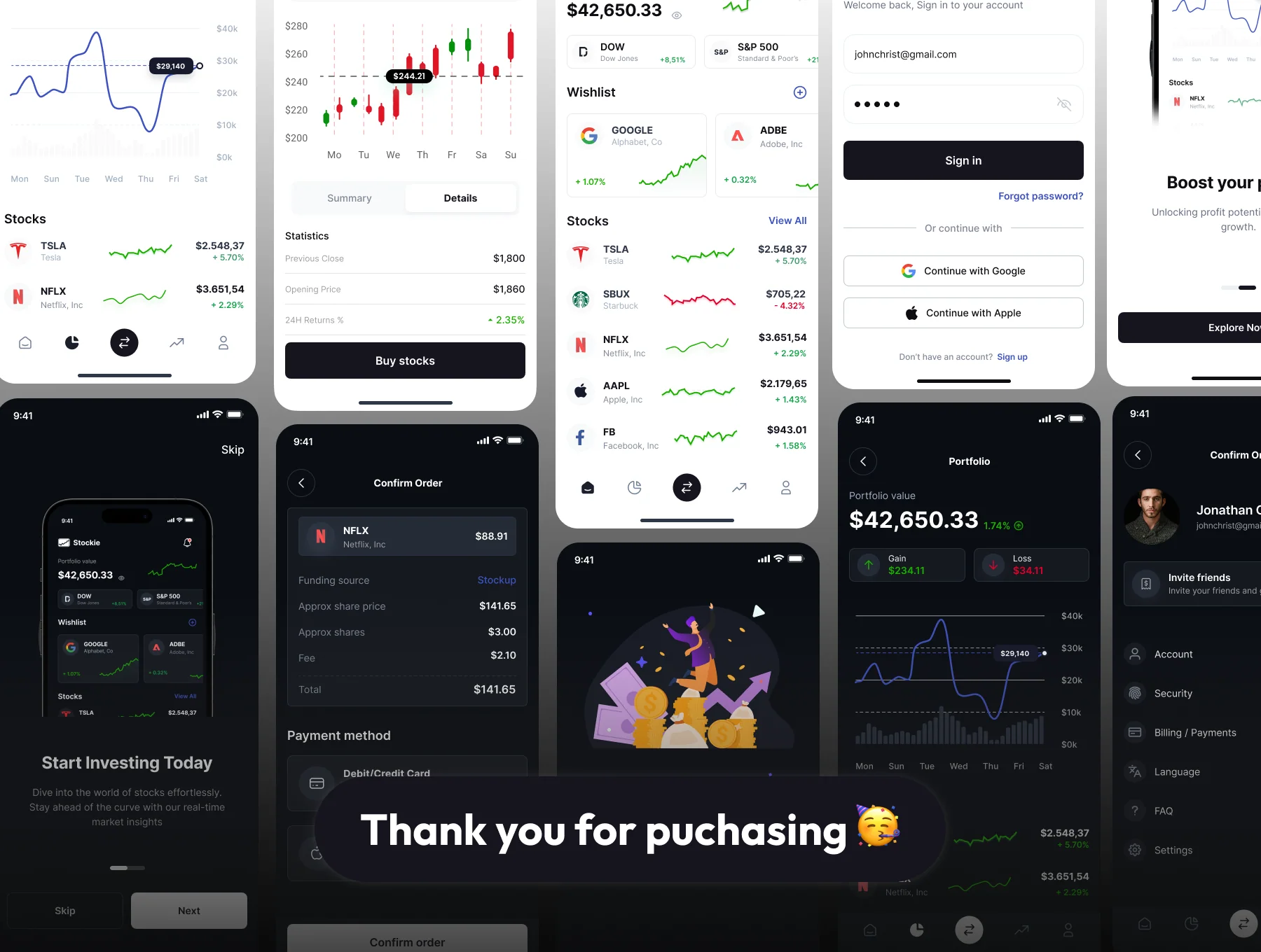 Stokie - Stock Market UI Kit App 4