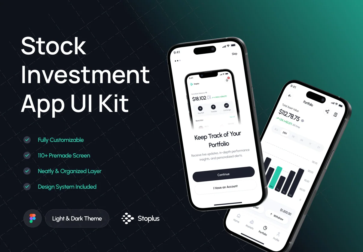 Stoplus - Stock Investment App UI Kit