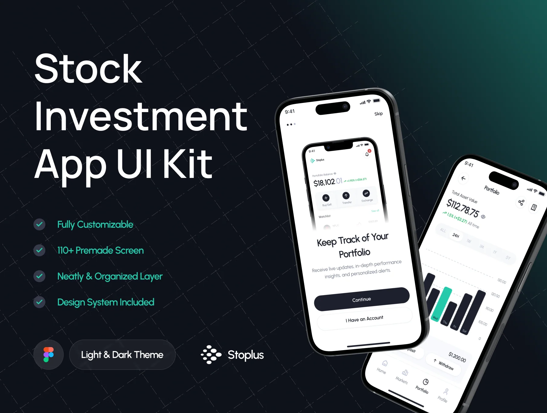 Stoplus - Stock Investment App UI Kit