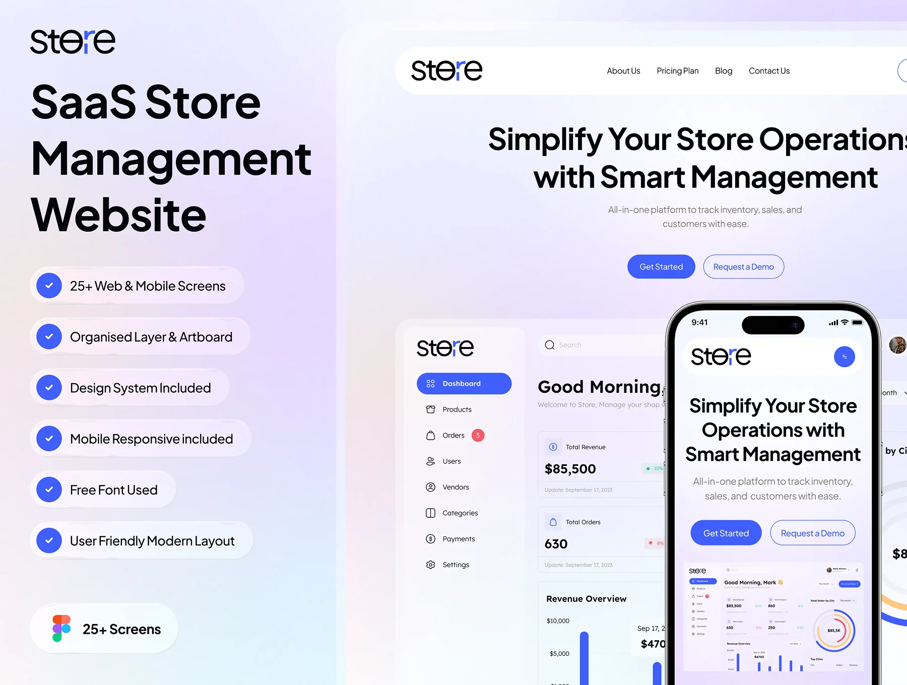 Store - SaaS Store Management Website UI Kit