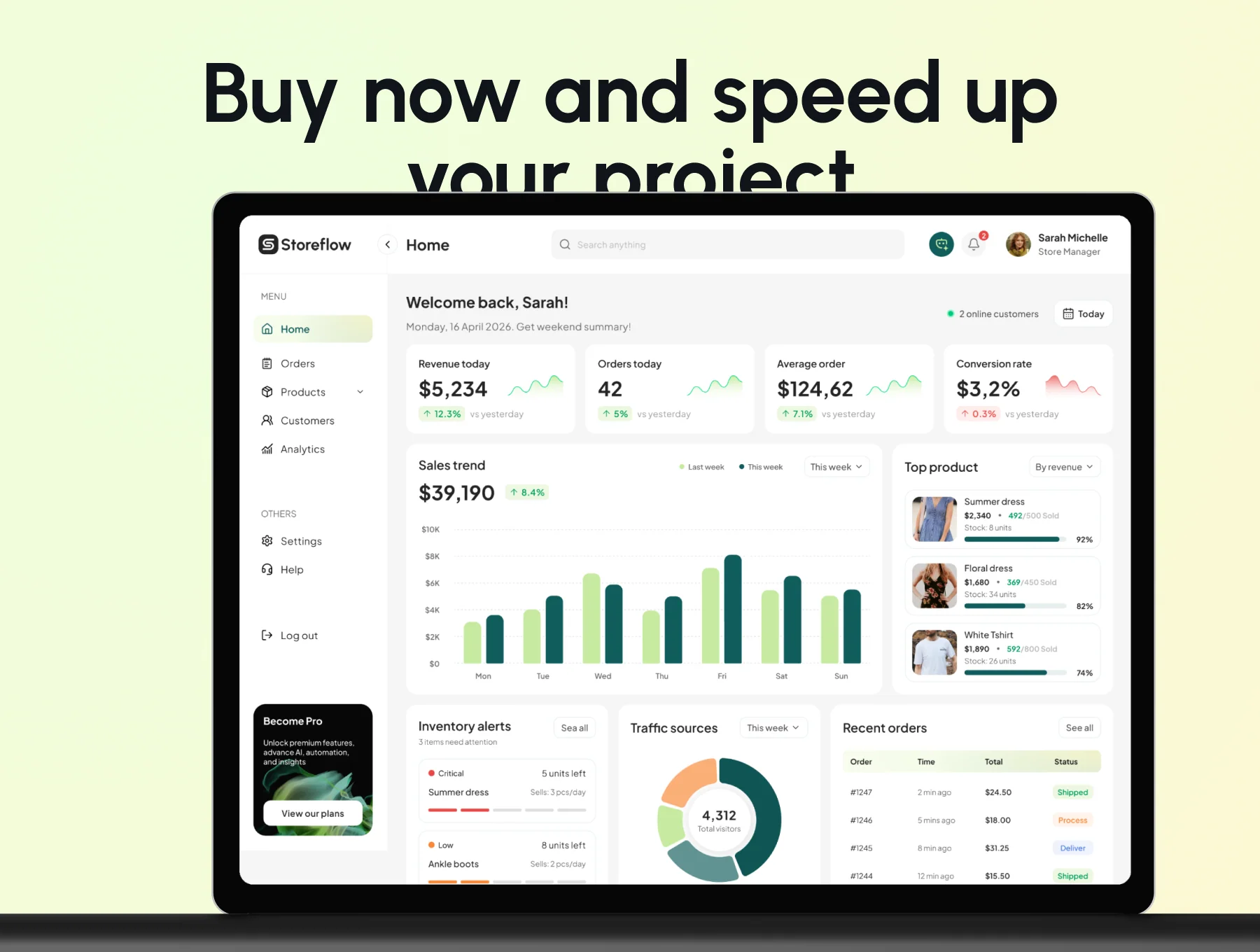 Storeflow - SAAS Store Management Dashboard Kit 10