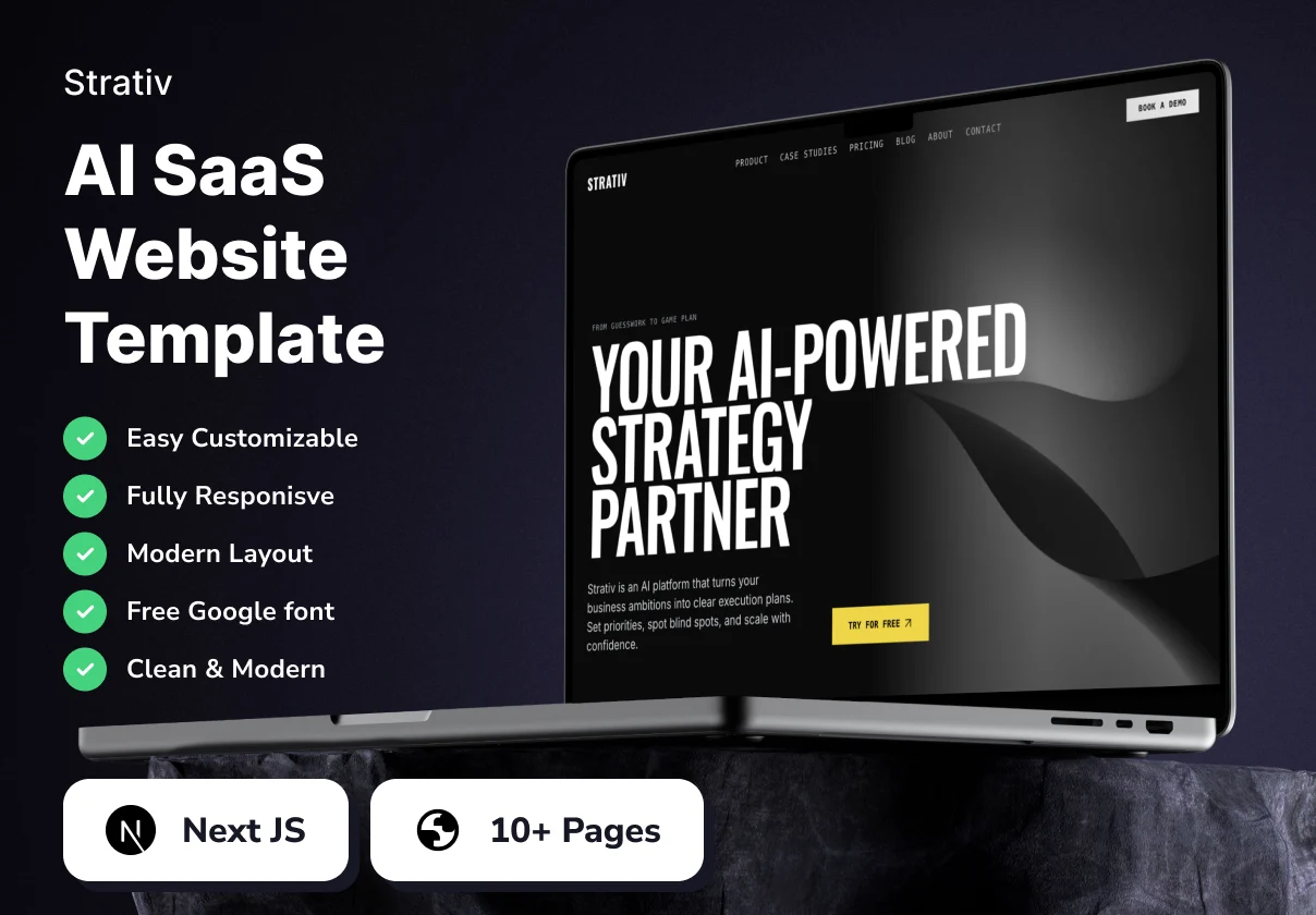 Strativ - AI SaaS Website Template