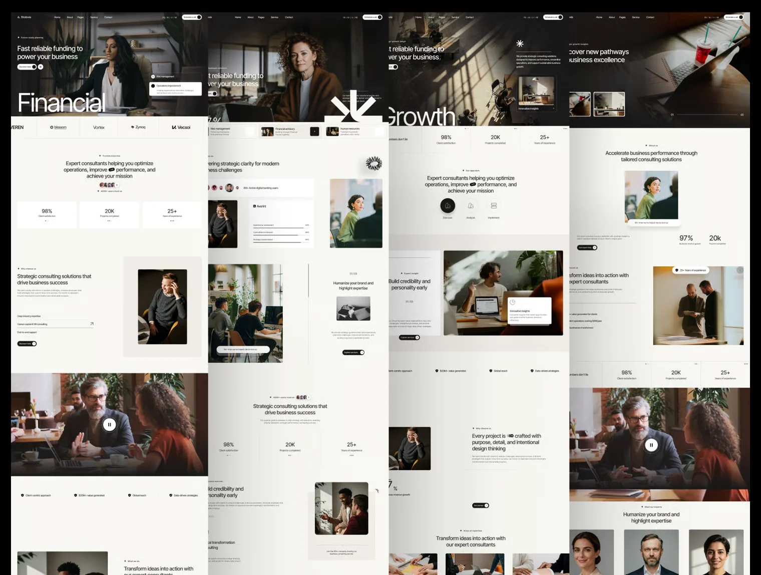 Stratovia — Business Consulting & Financial Services Website UI Kit 3