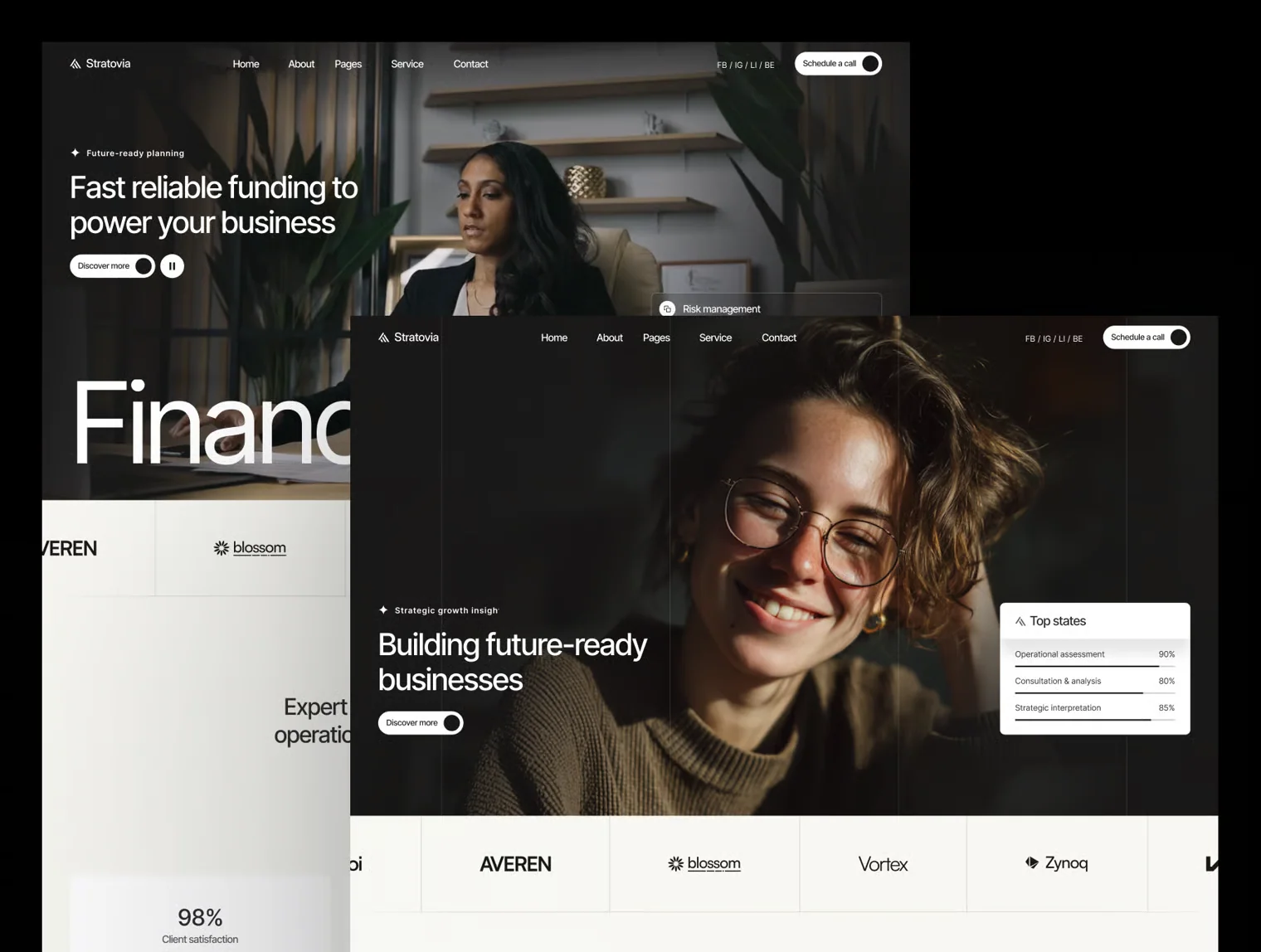 Stratovia — Business Consulting & Financial Services Website UI Kit 5