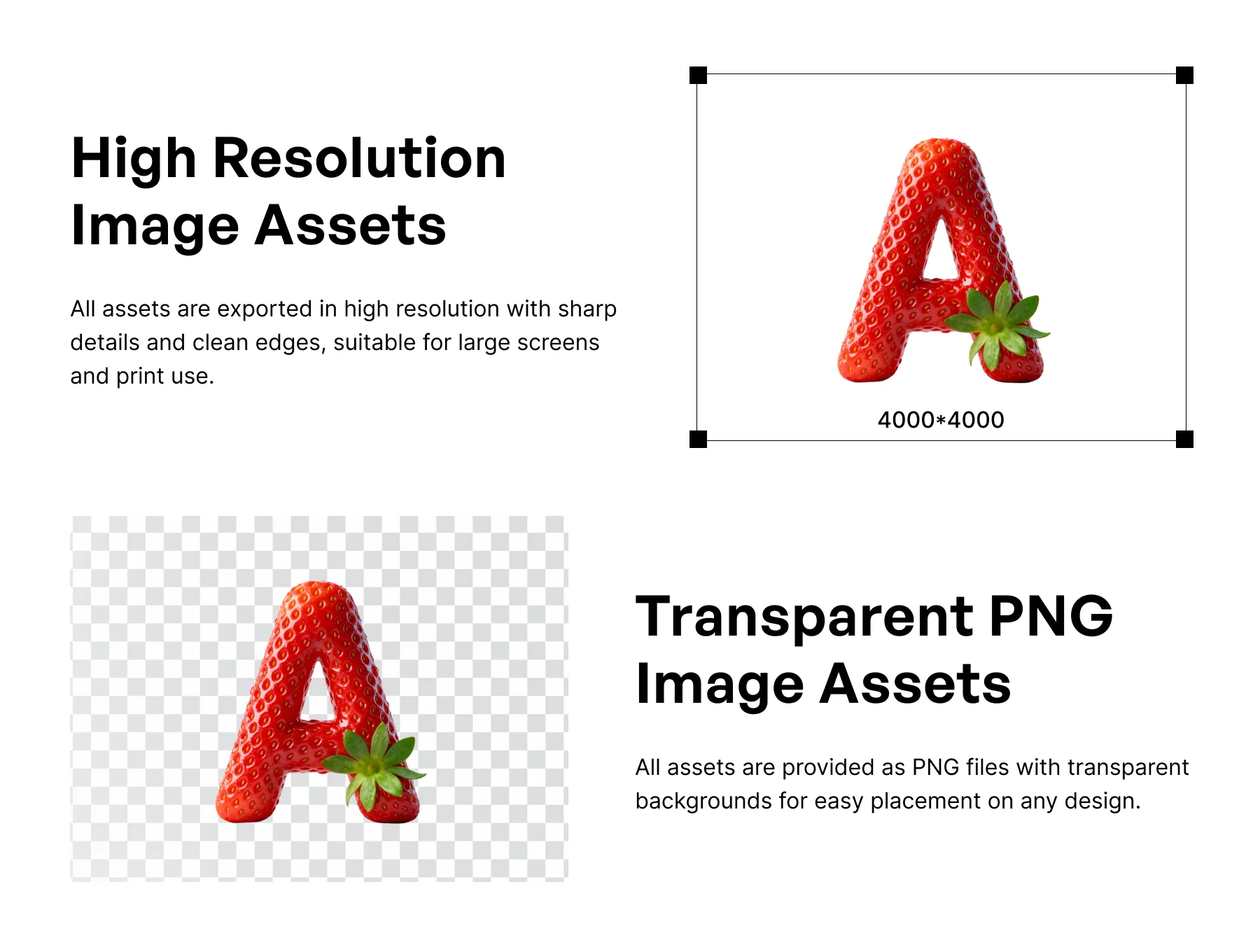 Strawberry 3D Typography Set - Letters, Numbers & Symbols 6