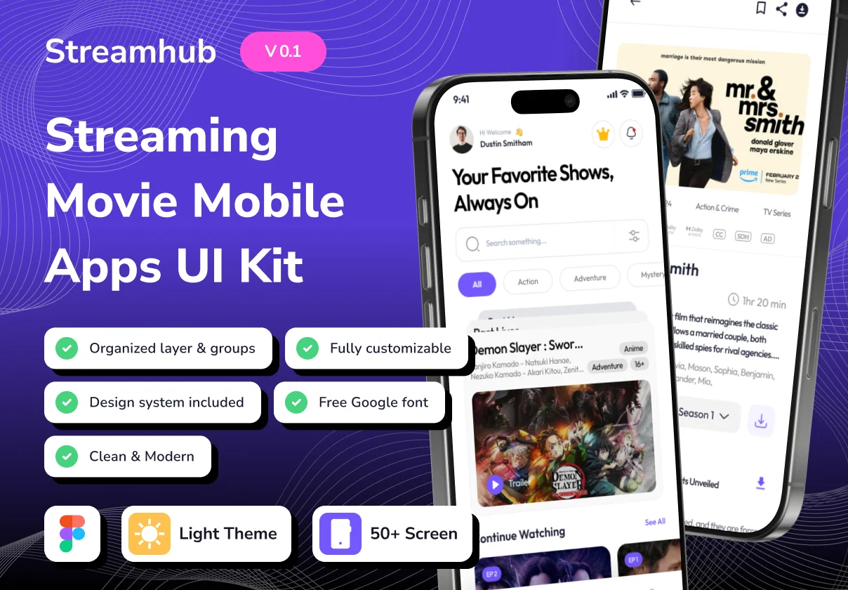 Streamhub -  Streaming Movie  App UI Kit