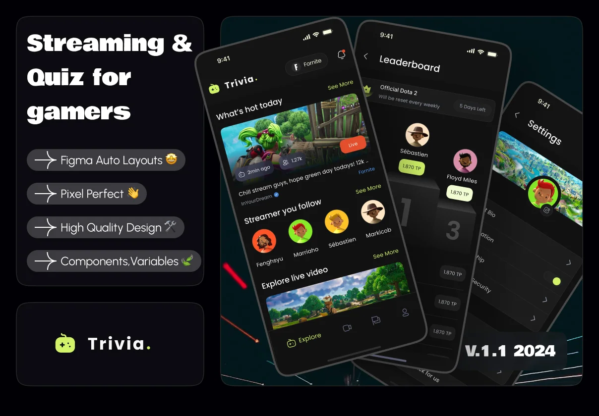Streaming & Quiz Platform For Gamers - Trivia