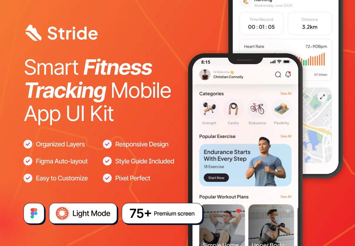 Stride - Smart Fitness App UI Kit