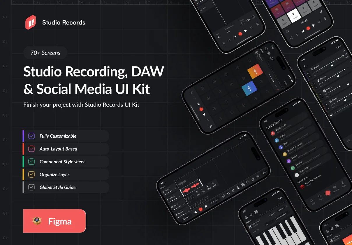 Studio Records DAW UI Kit