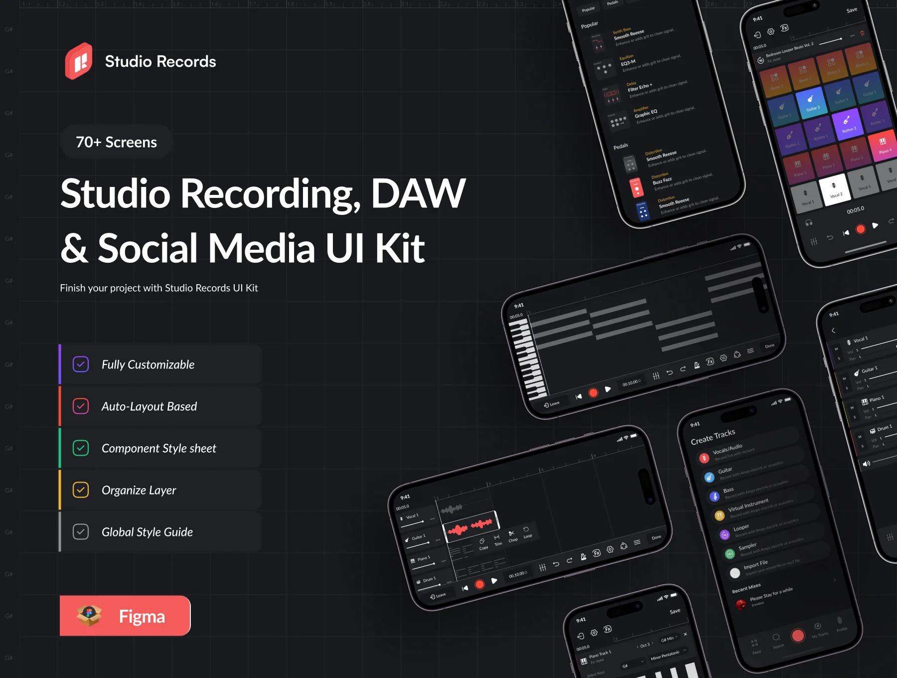 Studio Records DAW UI Kit