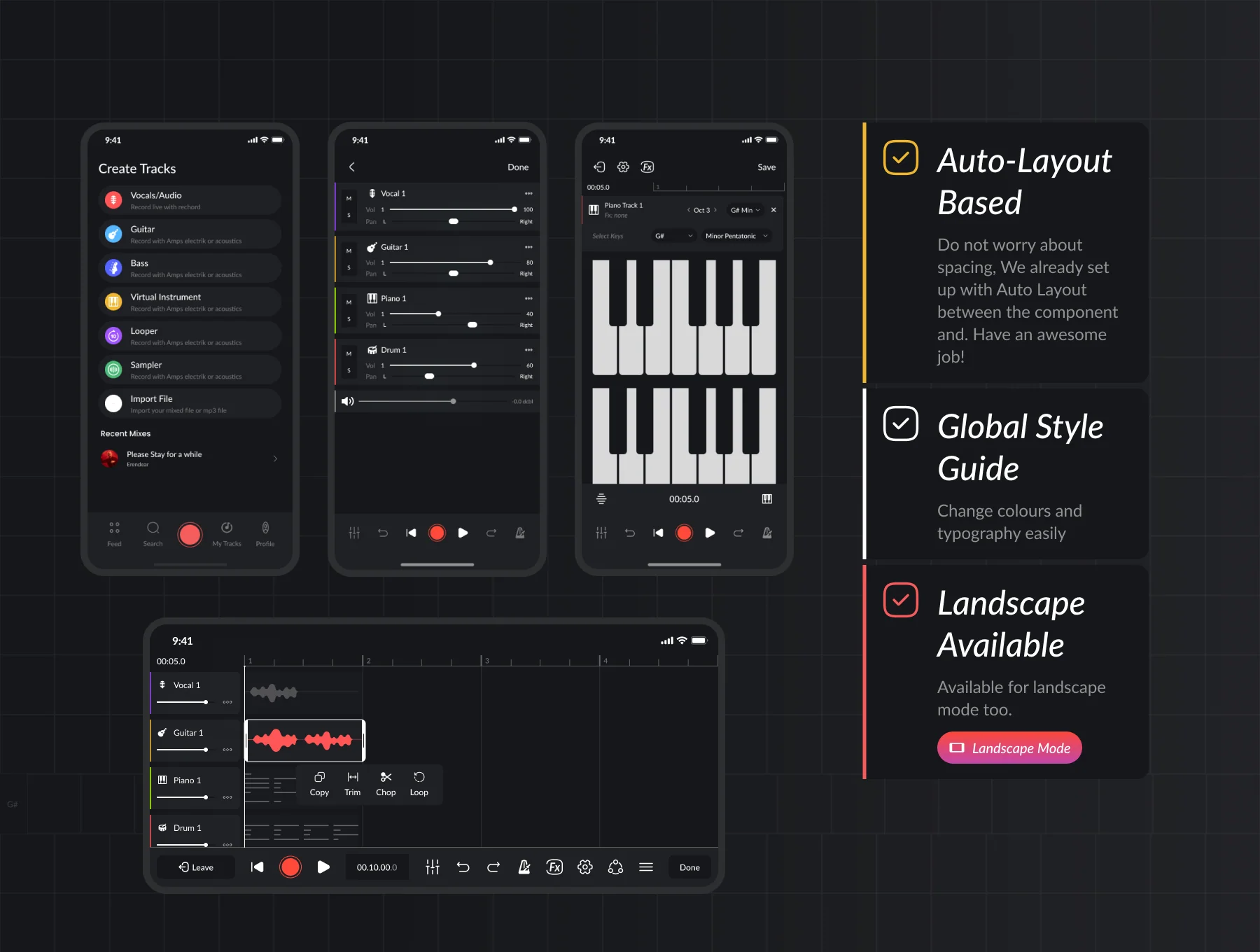 Studio Records DAW UI Kit 4