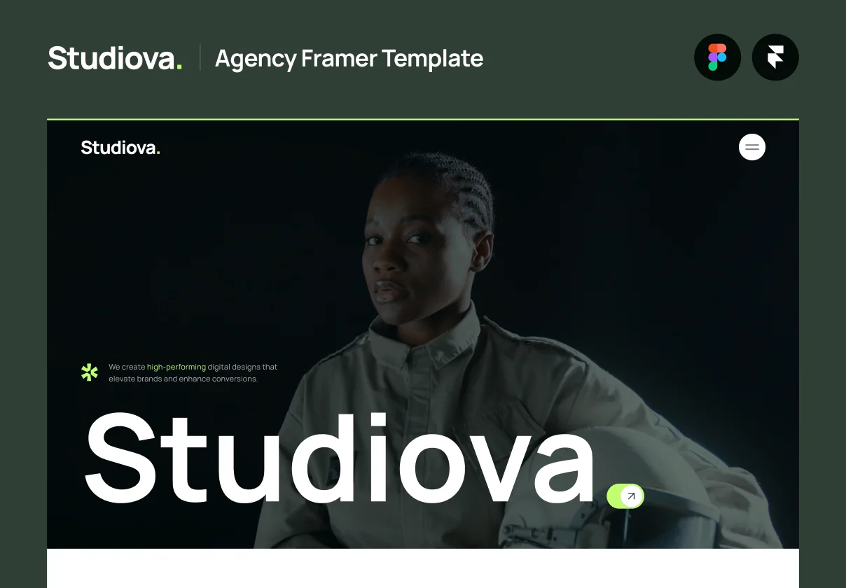 Studiova Creative Agency Framer Template