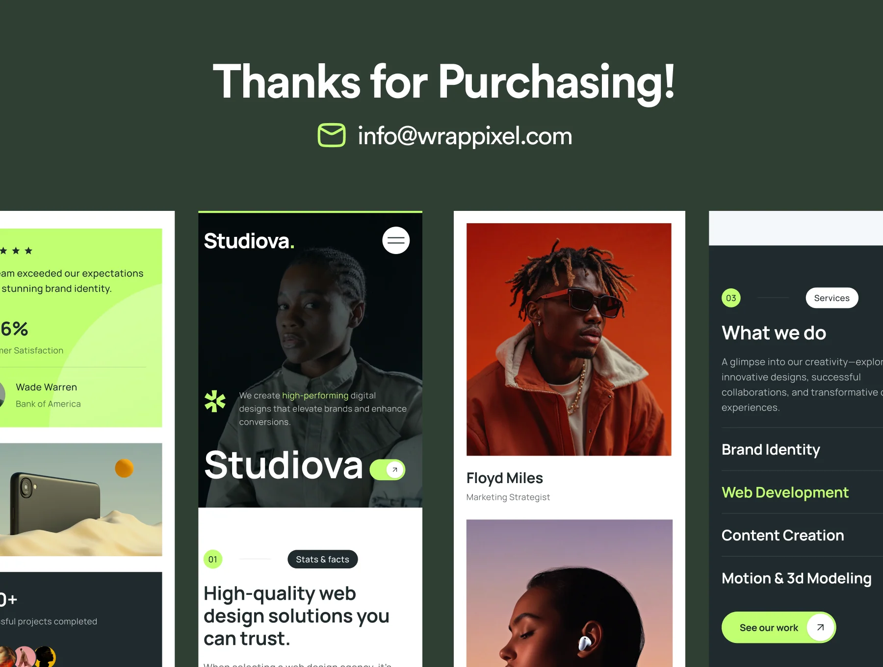 Studiova Creative Agency Framer Template 4