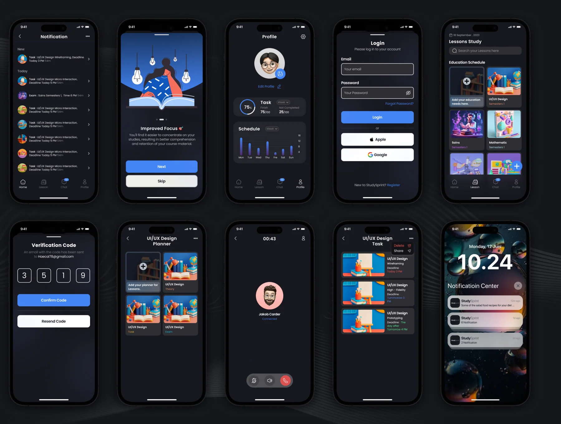 StudySprint - Study Planner App UI Design Kit 3