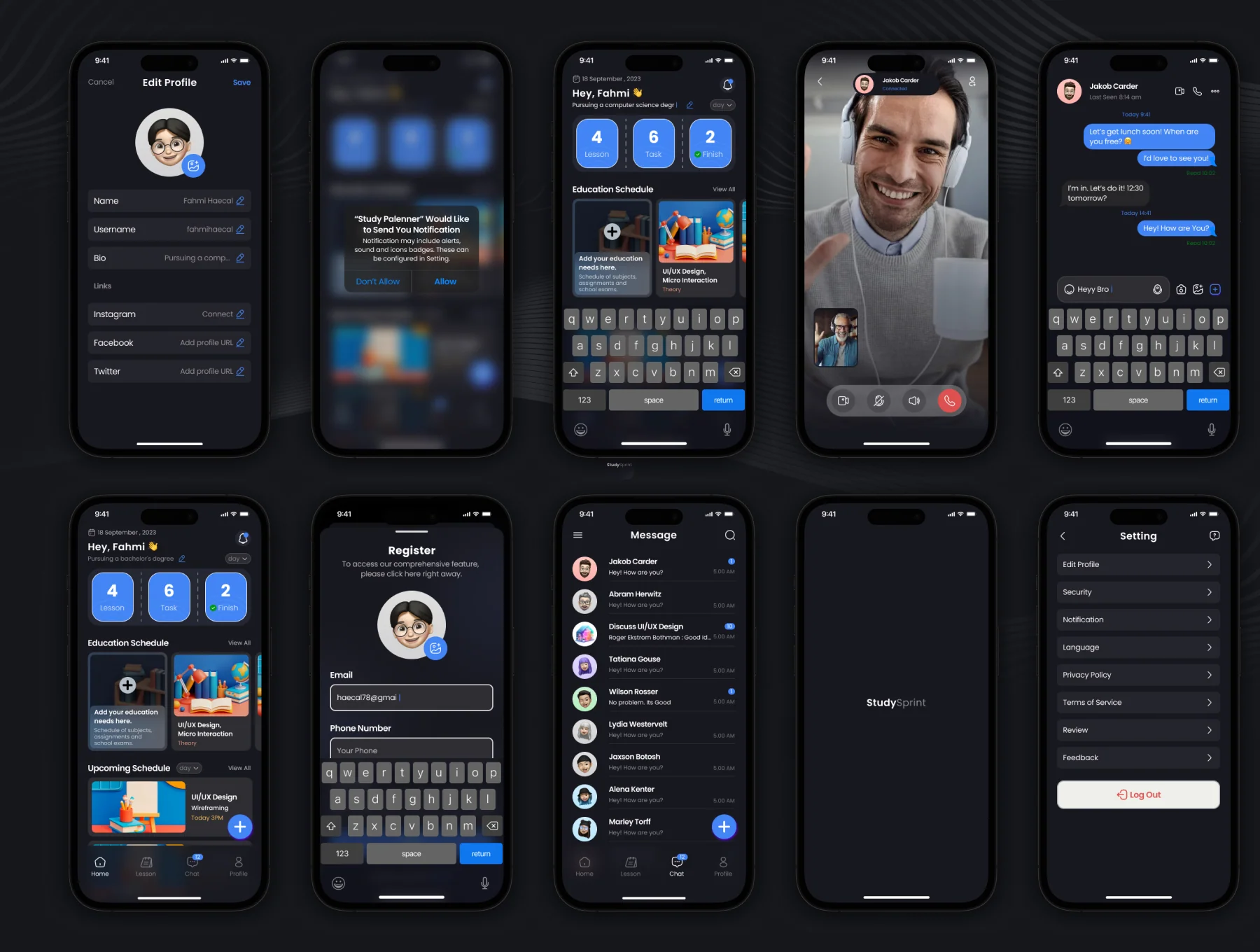 StudySprint - Study Planner App UI Design Kit 4