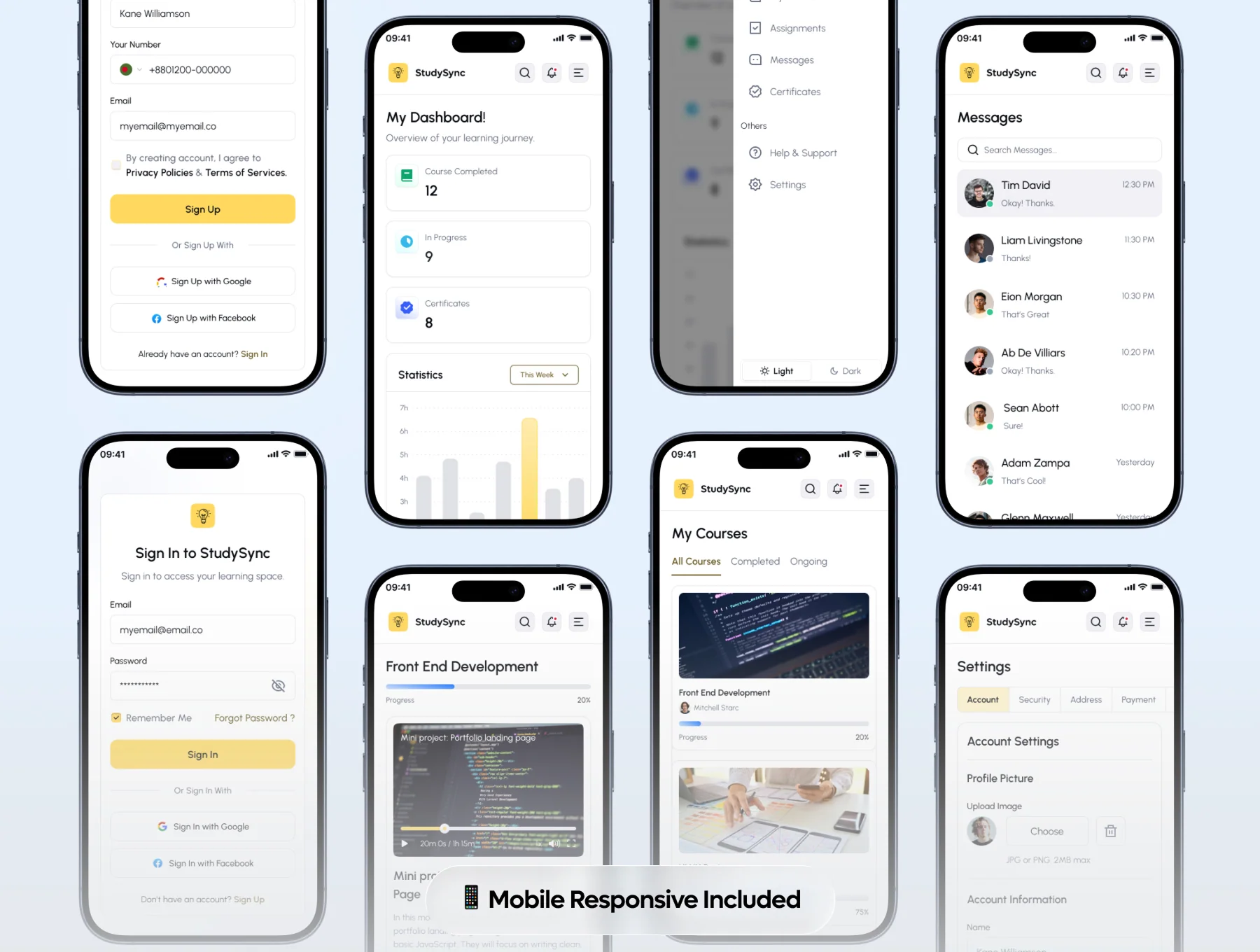 StudySync - E Learning Platform Dashboard UI Kit 3