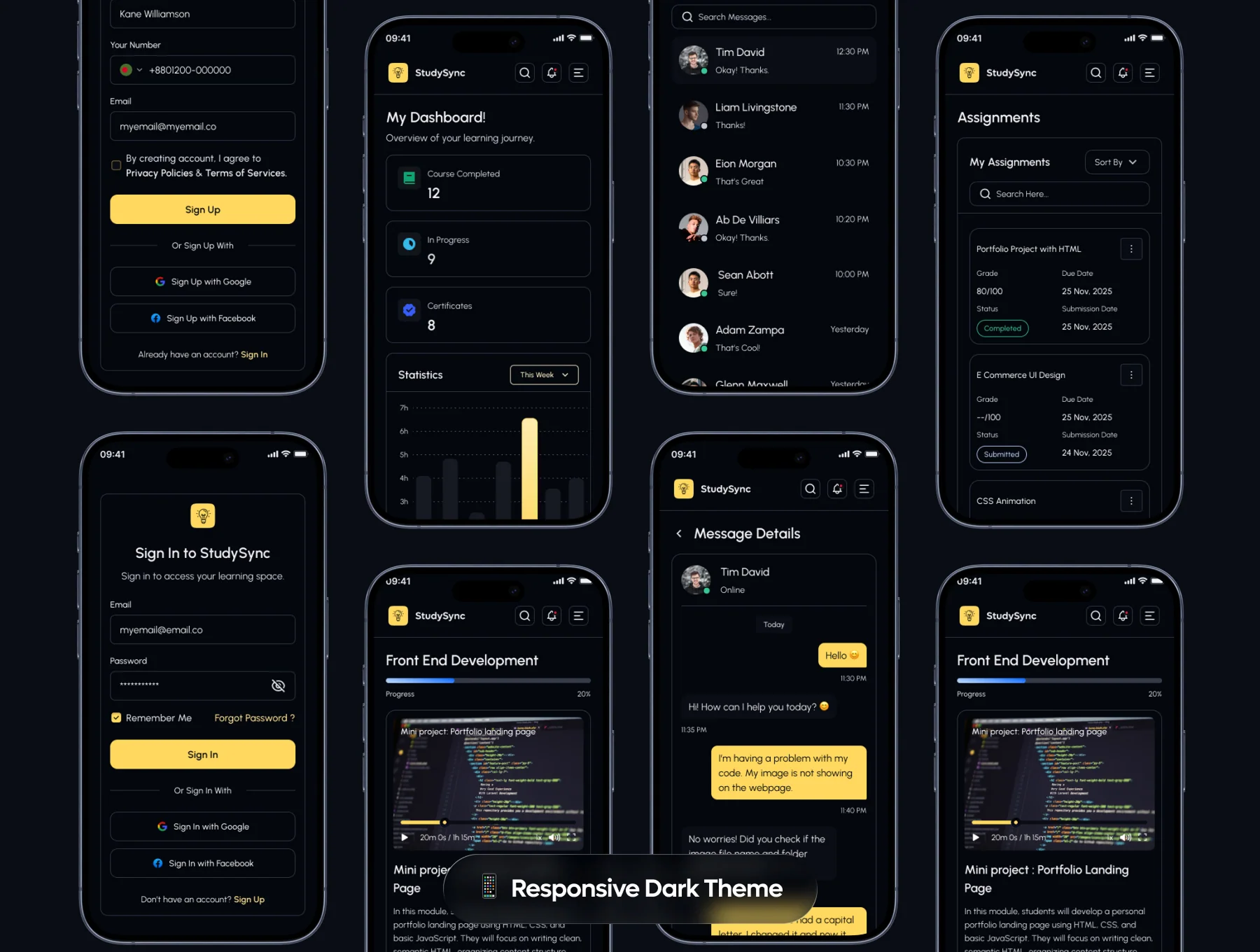 StudySync - E Learning Platform Dashboard UI Kit 4