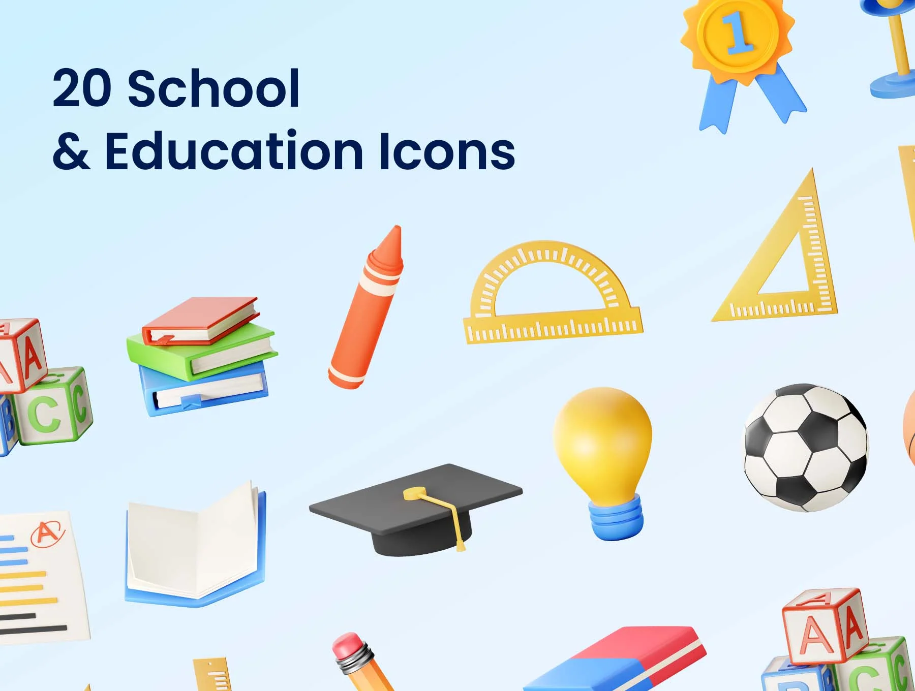 Stuudy School & Education 3D Icons 7