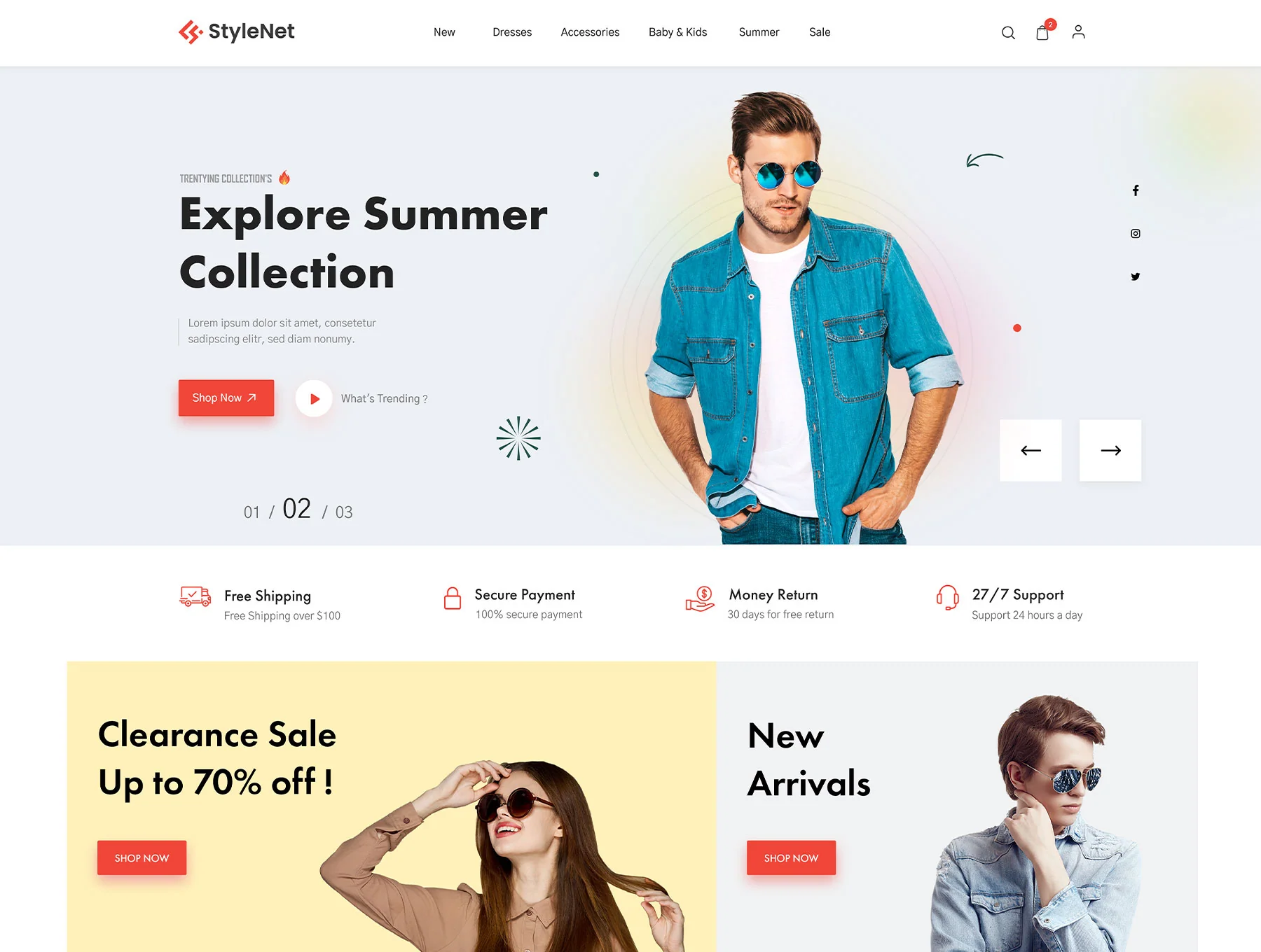 StyleNet - Fashion e-Commerce Template 5