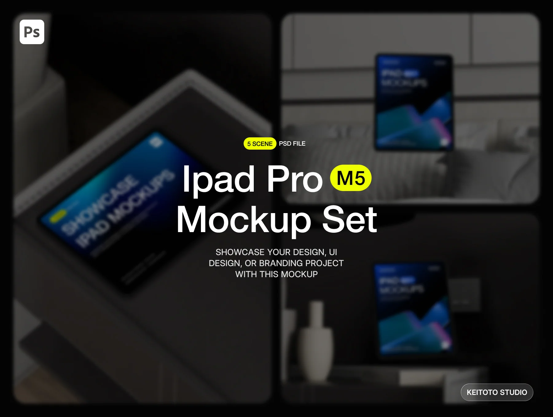 Stylish iPad Pro Mockup in Modern Interior Scene