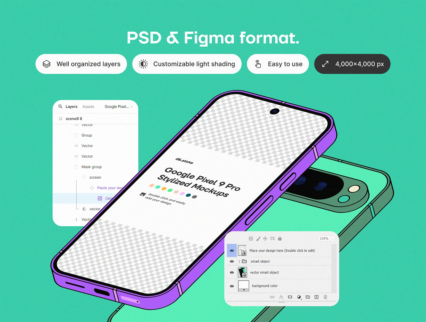 Google Pixel 9 Pro Stylized Mockups 2