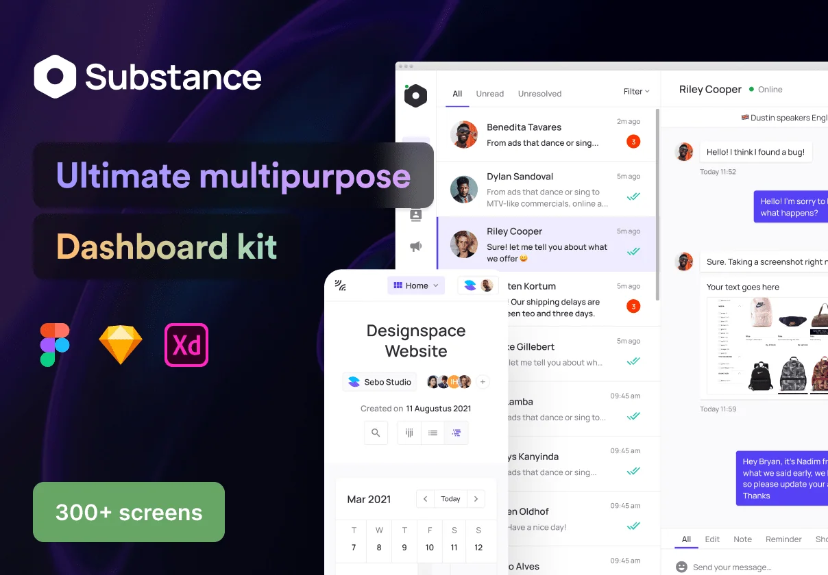 Substance Dashboard UI Kit