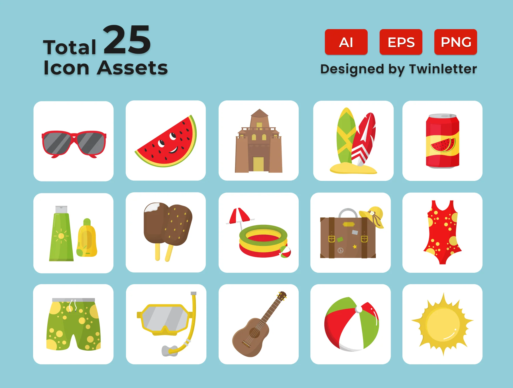 Summer 2D Icon Illustration Set Vol 1 5