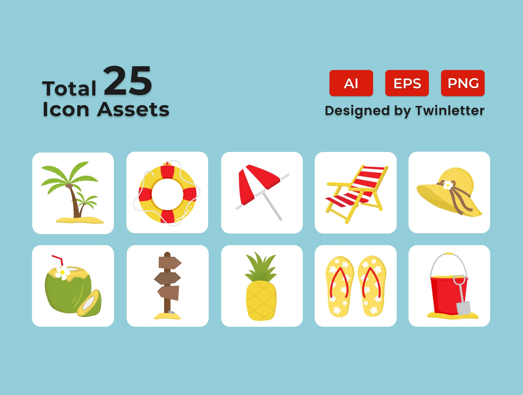 Summer 2D Icon Illustration Set Vol 1 6