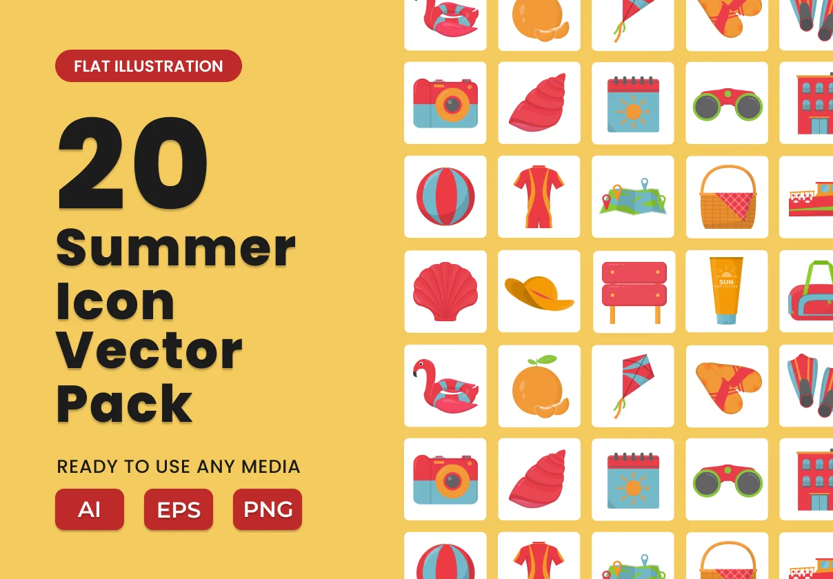 Summer 2D Icon Illustration Set Vol 3