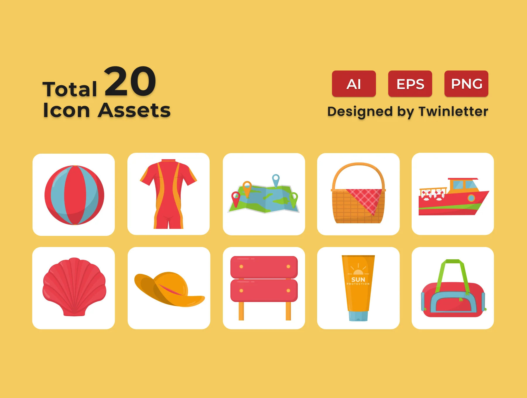 Summer 2D Icon Illustration Set Vol 3 6