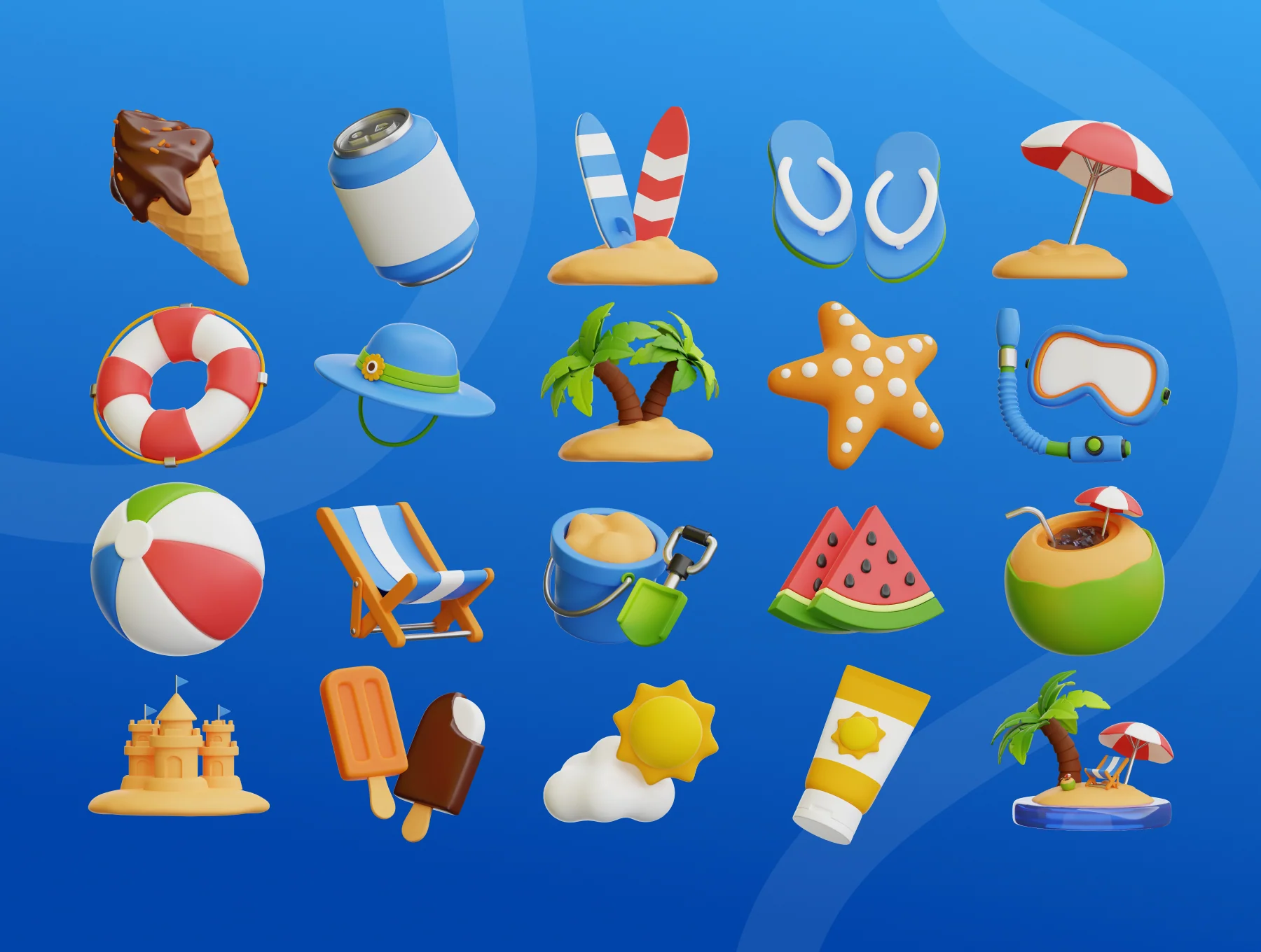 Summer & Beach 3D Icon Set 5
