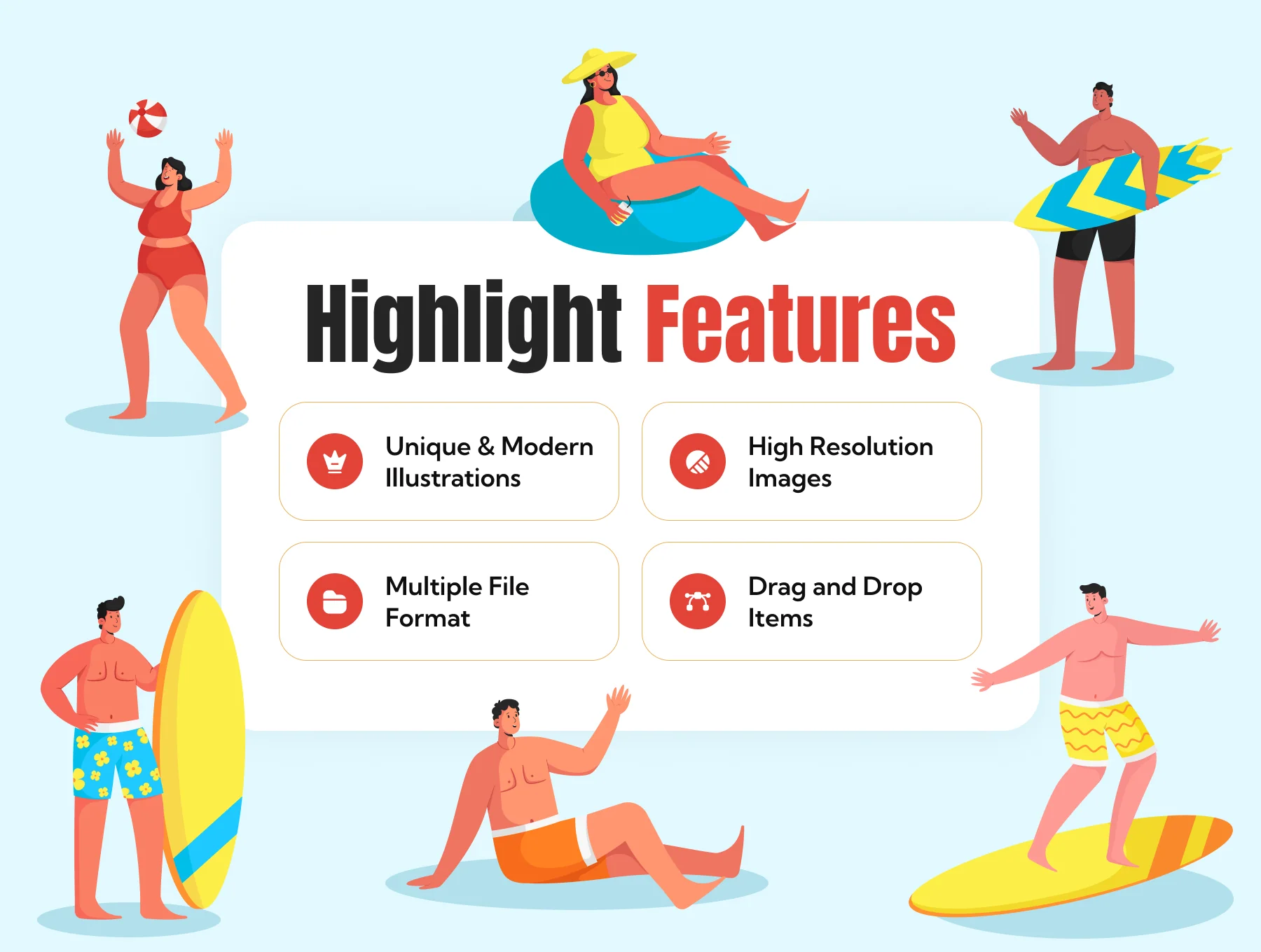 Summer People Illustration Set 2