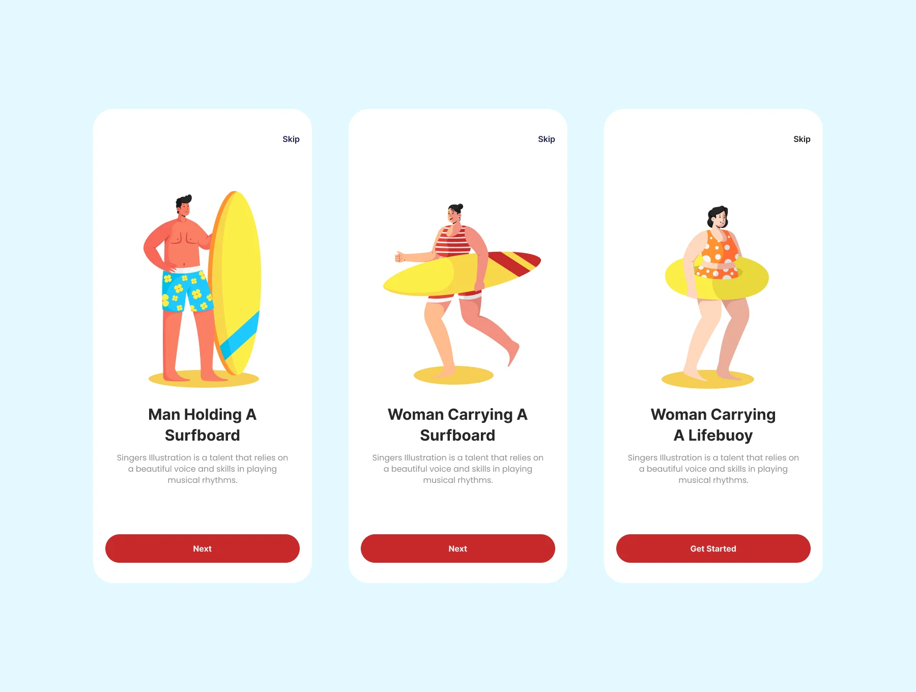 Summer People Illustration Set 4