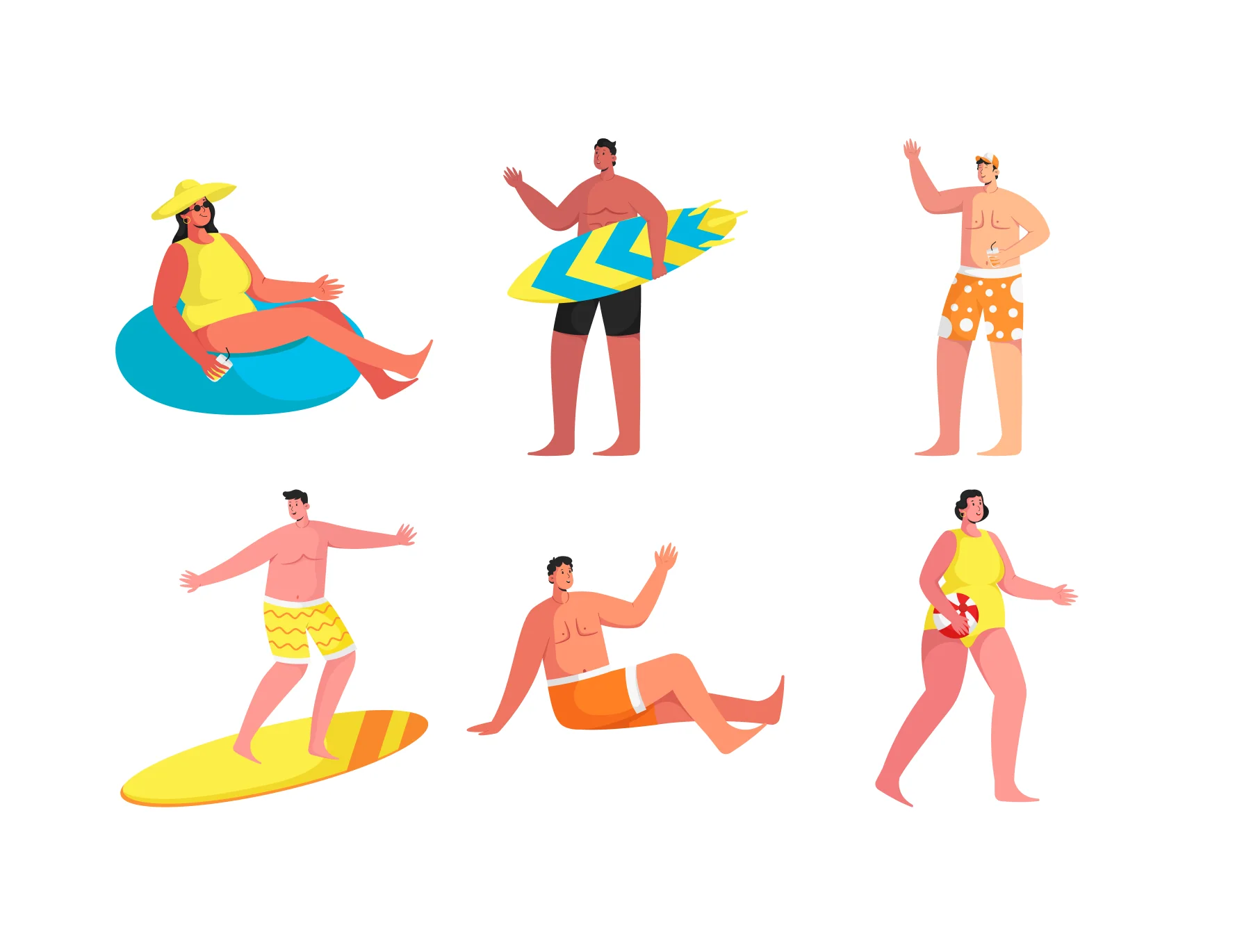 Summer People Illustration Set 5