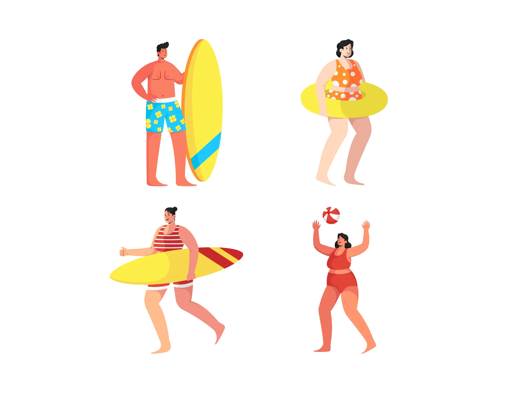 Summer People Illustration Set 6