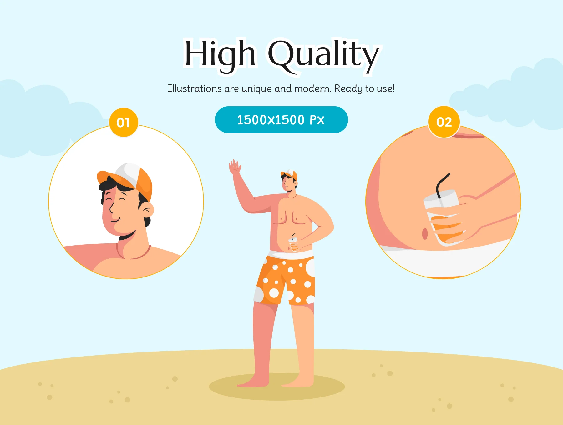 Summer People Illustration Set 7