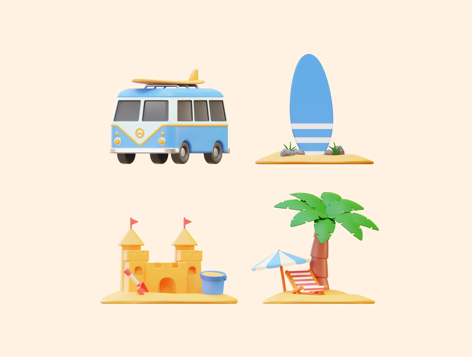 Summer Vacation 3D Icon Pack 5