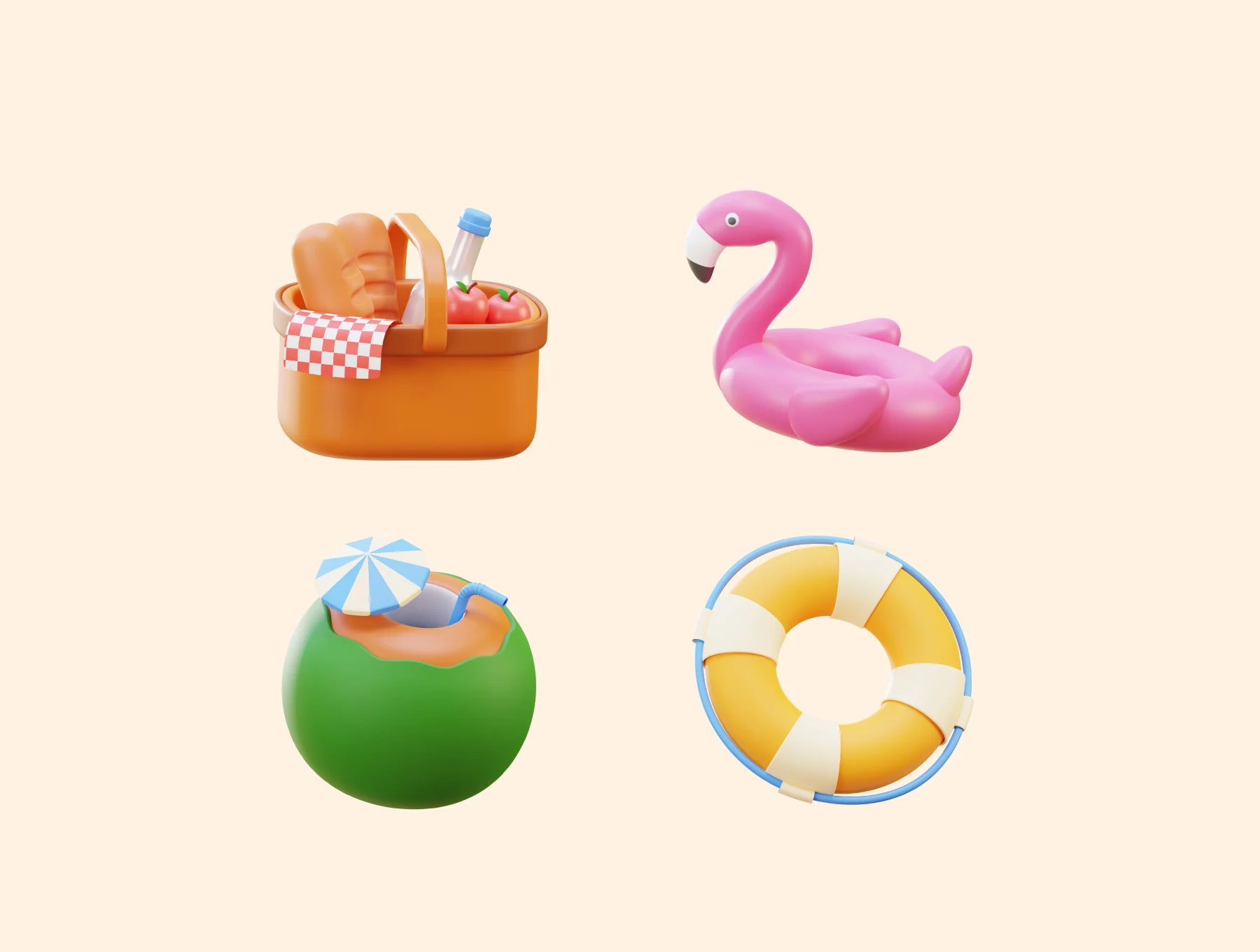 Summer Vacation 3D Icon Pack 6