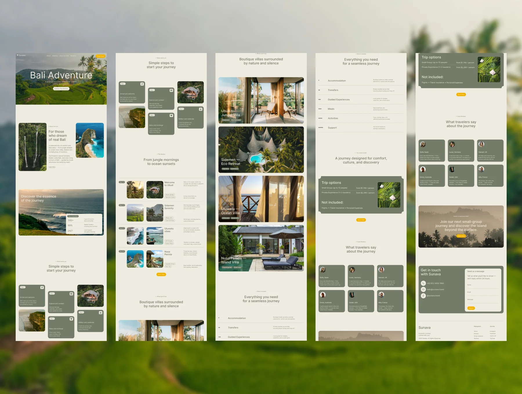 Sunava – Soft & Natural Travel Web UI Kit 4