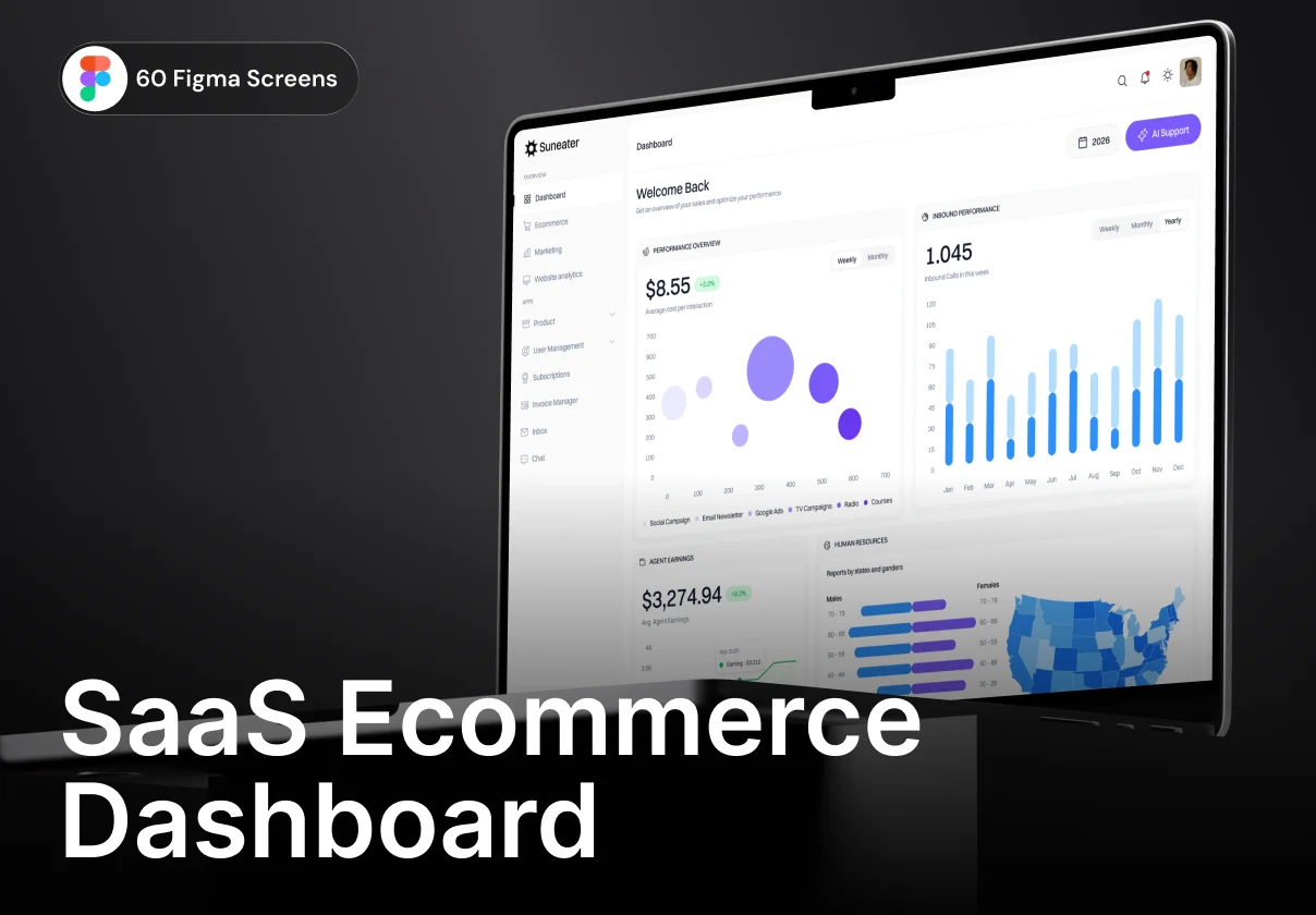 Suneater – SaaS eCommerce Dashboard UI Kit