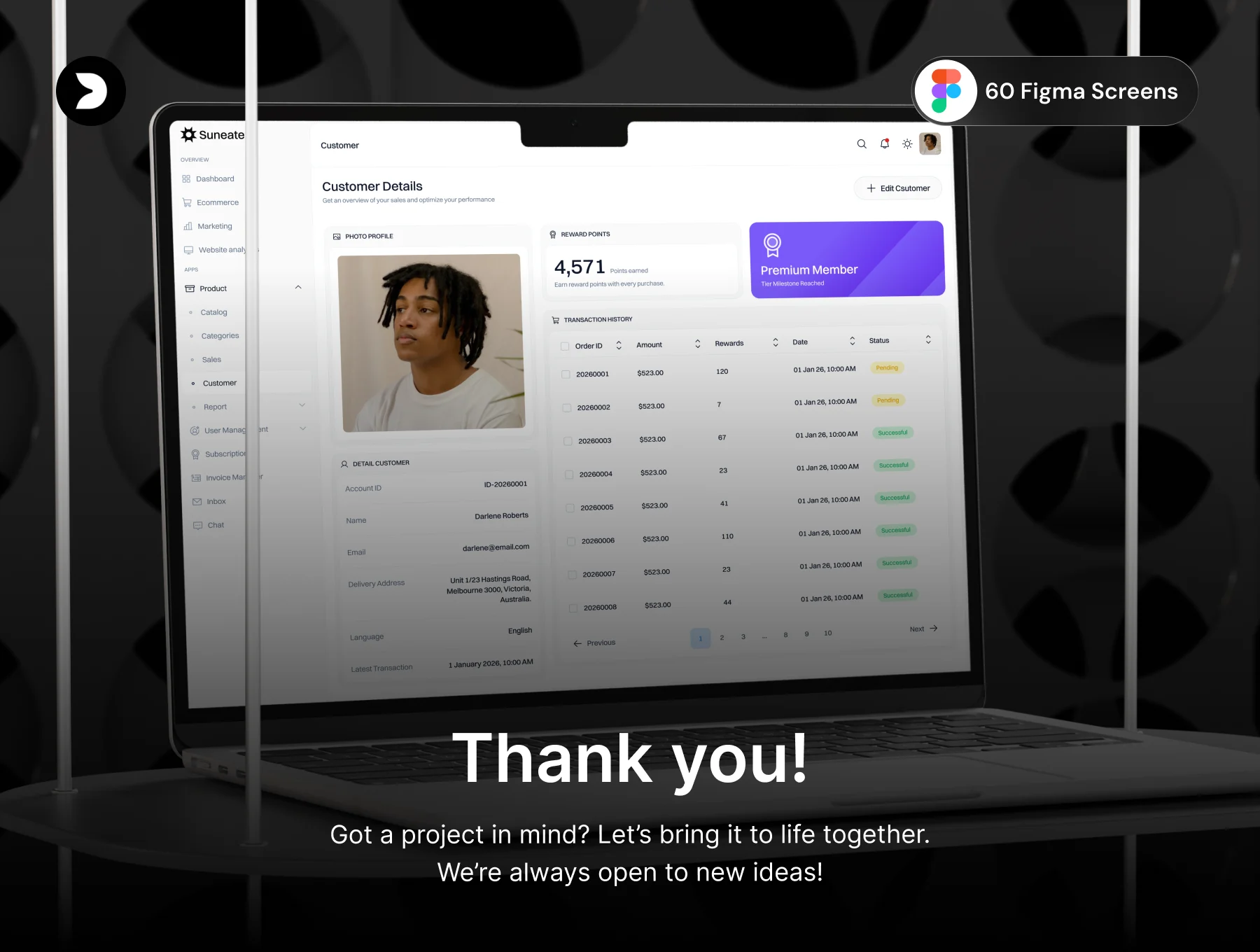 Suneater – SaaS eCommerce Dashboard UI Kit 8