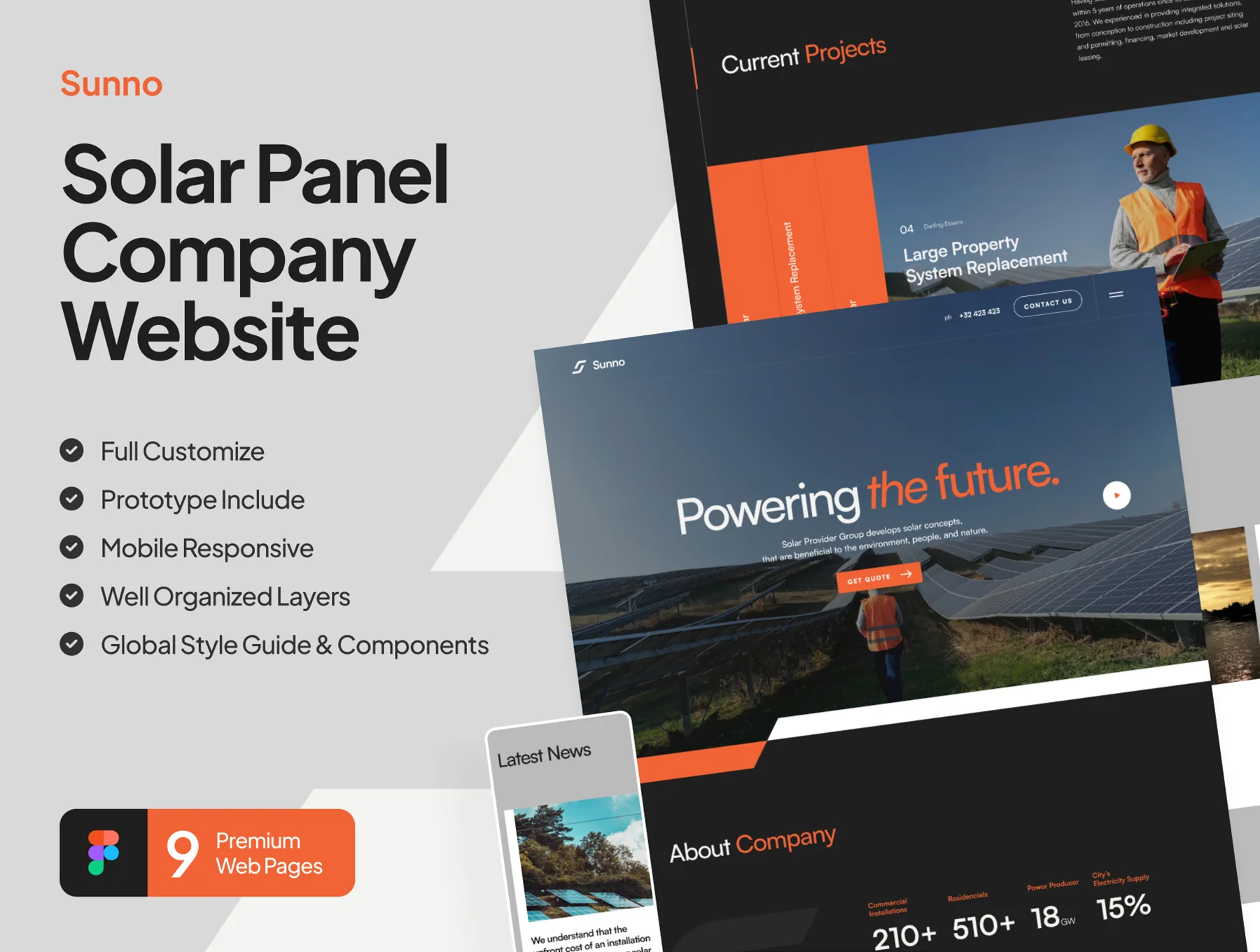 Sunno - Solar Panel Company Website