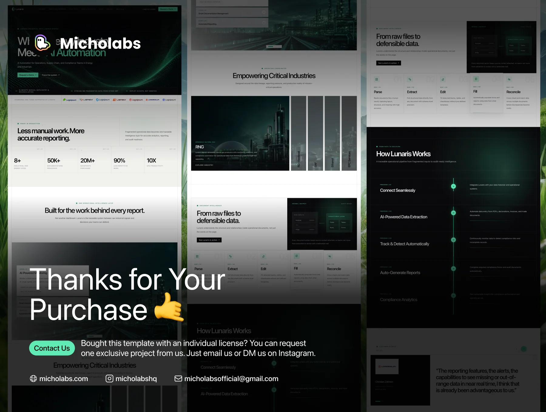 Lunaris - Industrial AI Website Template 6