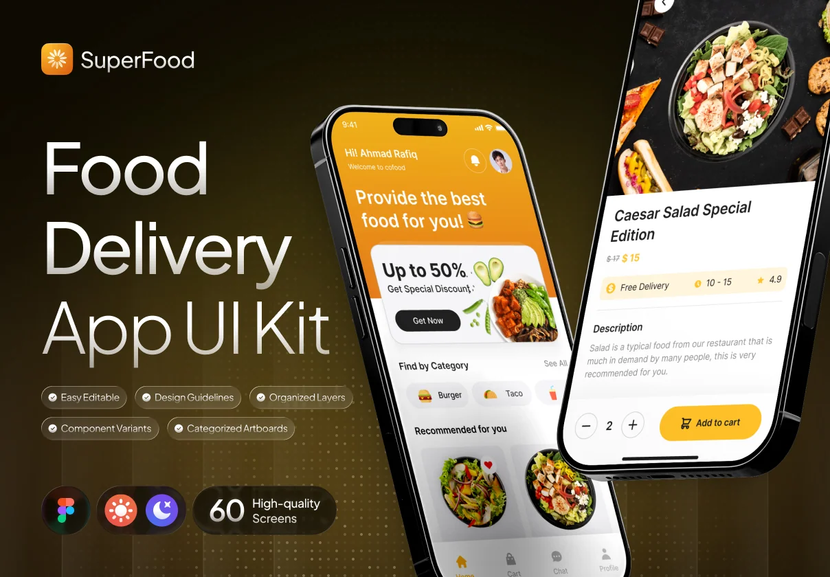 SuperFood - Food Delivery App UI Kit